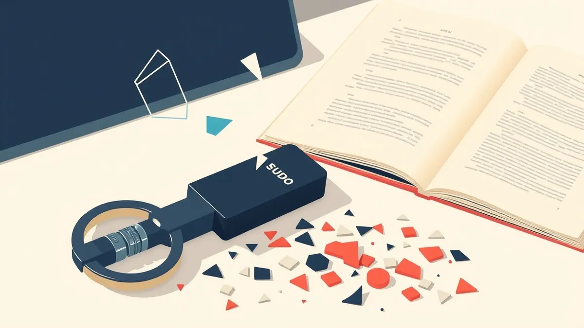 Illustration: A cracked encryption key lies next to a pile of scattered digital shards on a clean white table.