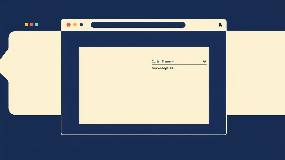 Illustration: A generic web browser window displays a blank content frame.