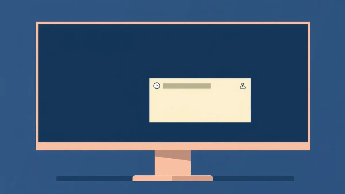 Illustration: A close-up view of a generic computer monitor displaying a blank software interface with a single highlighted entry in a list.