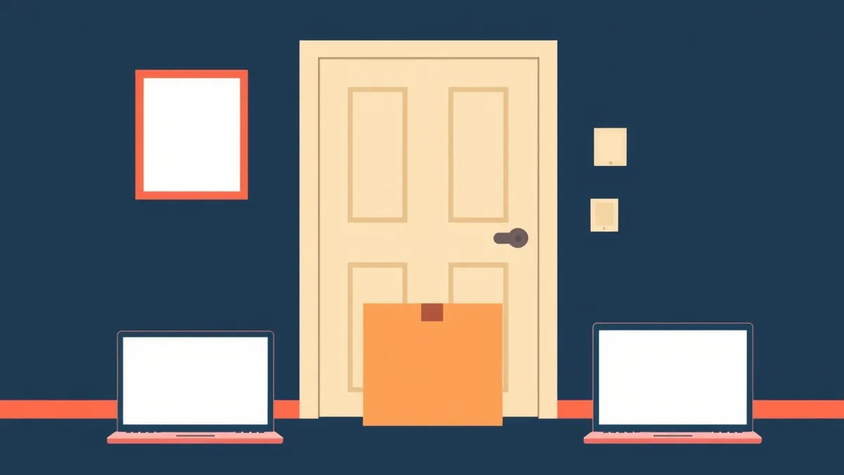 Illustration: A closed office door with a small gap beneath it.