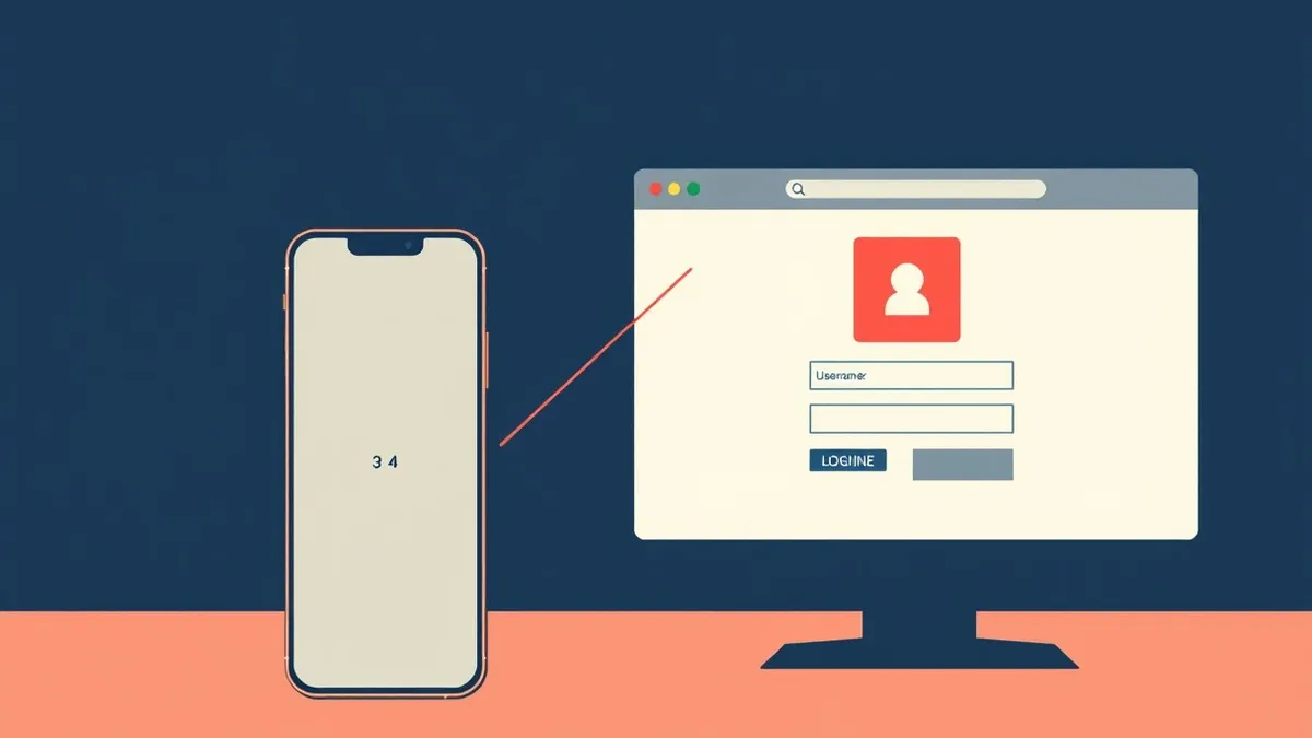 Illustration: A blank smartphone screen displays a simple two-digit code entry field.