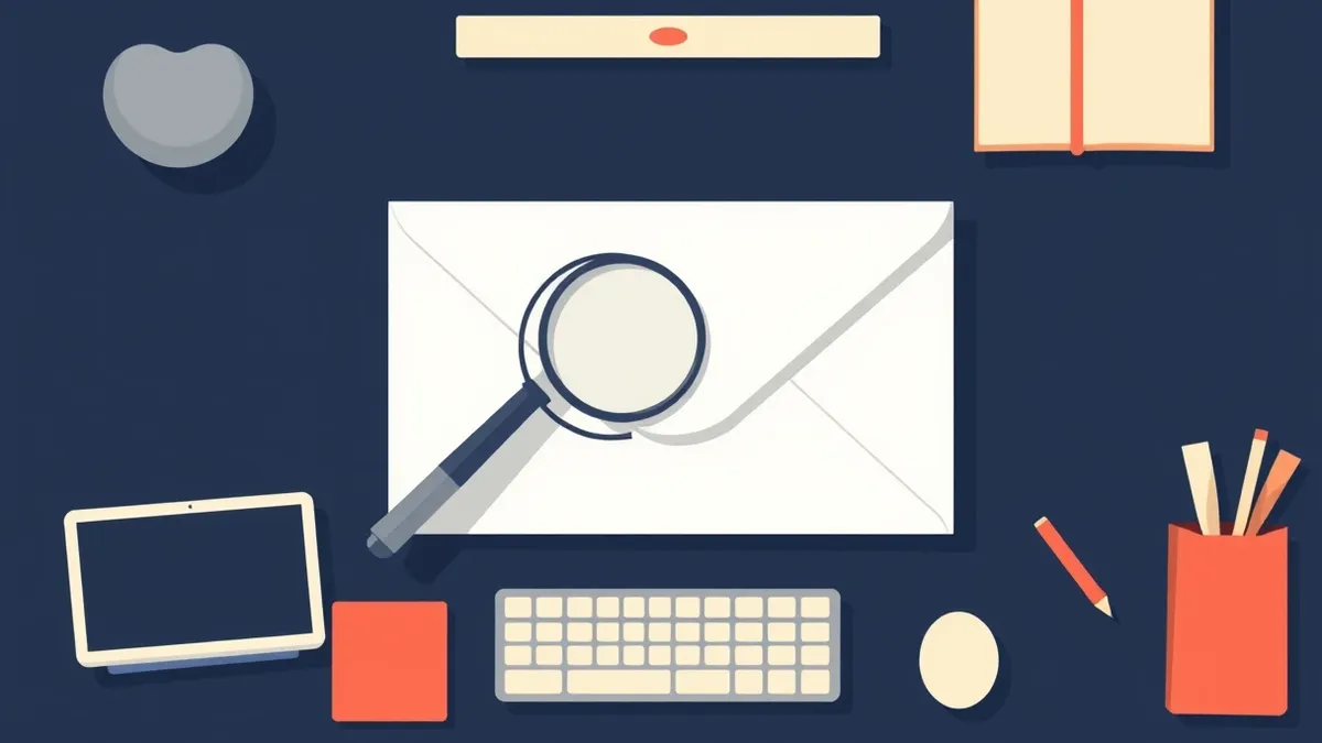 Illustration: A pristine white envelope rests on a dark desk, its paper perfectly smooth with no visible creases or ink smudges.